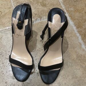 Christian Louboutin Black Strappy Heels